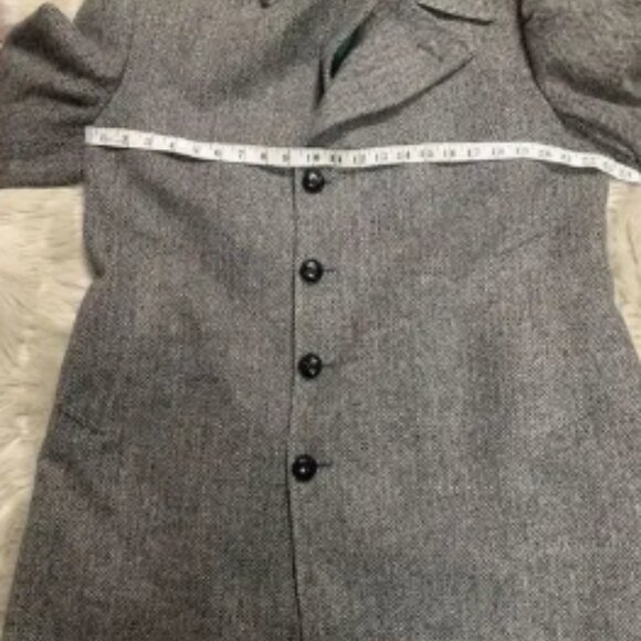 Vintage Men’s Overcoat Herringbone Gray Size 42 - Picture 8 of 9